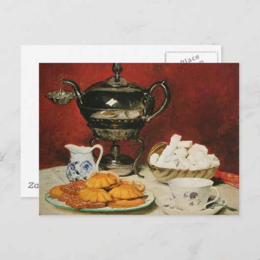 Stilleven Tea en Melting rolls - Albert Anker Briefkaart (Voorkant / Achterkant)