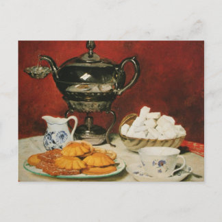 Stilleven Tea en Melting rolls - Albert Anker Briefkaart