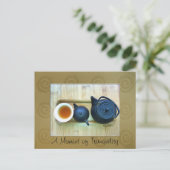 Stilleven Thee Set Fotografie Aangepaste Tekst Briefkaart (Staand voorkant)