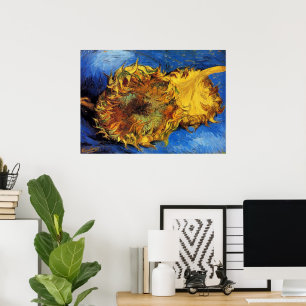 Stilleven Twee Afgesneden Zonnebloemen door Vincen Poster