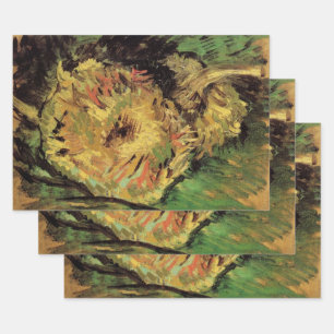 Stilleven Twee Gesneden Zonnebloemen door Vincent  Inpakpapier Vel