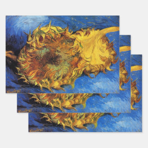 Stilleven Twee Gesneden Zonnebloemen door Vincent  Inpakpapier Vel