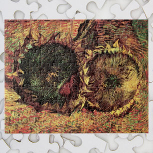Stilleven Twee Gesneden Zonnebloemen door Vincent Legpuzzel