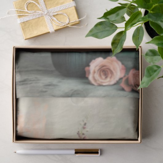 Stilleven, vaas & levendige rustieke Paarse bloeme Tissuepapier (Geschenk)