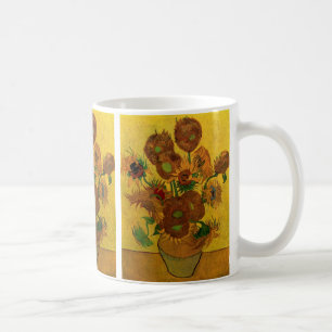 Stilleven vaas met 15 zonnebloemen Vincent van Gog Koffiemok
