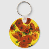 Stilleven vaas met 15 zonnebloemen Vincent van Gog Sleutelhanger (Voorkant)