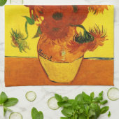 Stilleven vaas met 15 zonnebloemen Vincent van Gog Theedoek (Gevouwen)