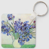 Stilleven vaas met irissen door Vincent van Gogh Sleutelhanger (Achterkant)