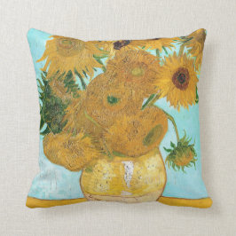 Stilleven - Vaas met twaalf zonnebloemen van Gogh Kussen