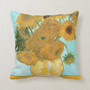 Stilleven - Vaas met twaalf zonnebloemen van Gogh Kussen