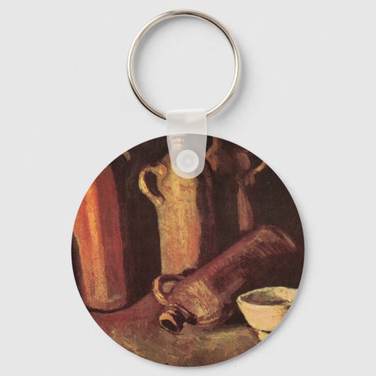 Stilleven van 4 stenen flessen door Vincent van Go Sleutelhanger (Voorkant)