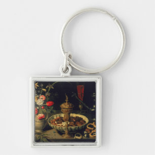 Stilleven van bloemen en gedroogde vruchten, 1611 sleutelhanger