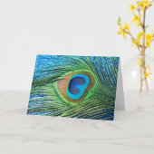 Stilleven van de Veer van de Pauw van Glittery het Kaart (Gele Bloem)