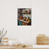 Stilleven van een landelijke keuken poster (Keuken)