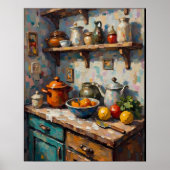 Stilleven van een landelijke keuken poster (Voorkant)