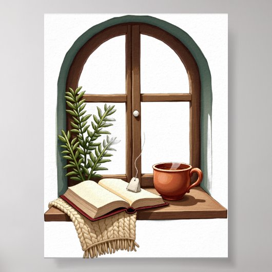 Stilleven van een leeshoek poster (Voorkant)