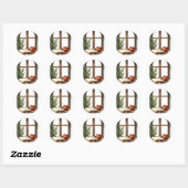 Stilleven van een leeshoek ronde sticker (Vel)