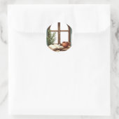 Stilleven van een leeshoek ronde sticker (Tas)