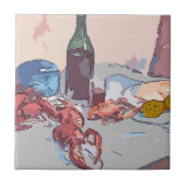 stilleven van langoesten tegeltje (Voorkant)