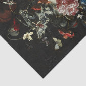 Stilleven van roze rozen, klaprozen, jasmijn tissuepapier (Detail)