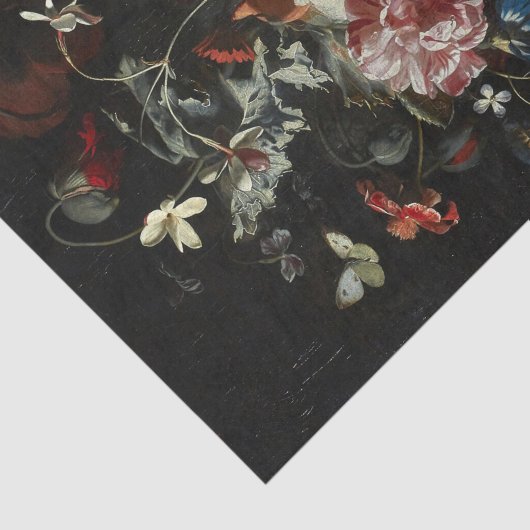 Stilleven van roze rozen, klaprozen, jasmijn tissuepapier (Detail)