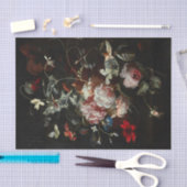 Stilleven van roze rozen, klaprozen, jasmijn tissuepapier (Craft)