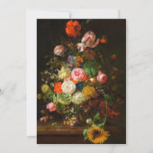 Stilleven van rozen, tulpen, een zonnebloem, 1710 feestdagenkaart (Voorkant)