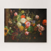 Stilleven van rozen, tulpen, een zonnebloem, 1710 legpuzzel (Horizontaal)