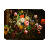 Stilleven van rozen, tulpen, een zonnebloem, 1710 magneet (Horizontaal)