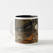 Stilleven van vogels en insecten, 1637 tweekleurige koffiemok (Voorkant links)