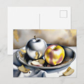 Stilleven van zilveren en gouden appels briefkaart (Voorkant / Achterkant)