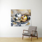 Stilleven van zilveren en gouden appels wandkleed (In Situ (horizontaal))