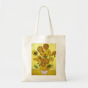 Stilleven - Vase met 15 zonnebloemen van gogh Tote Bag