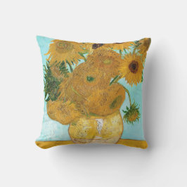Stilleven - Vase met twaalf zonnebloemen van Gogh Kussen
