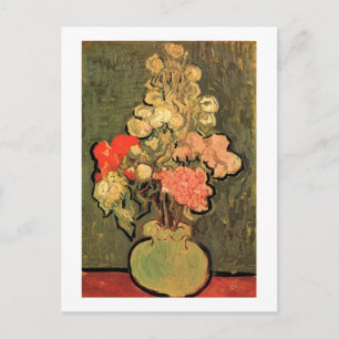 Stilleven Vase Roos-Mallows Van Gogh Fine Art Briefkaart