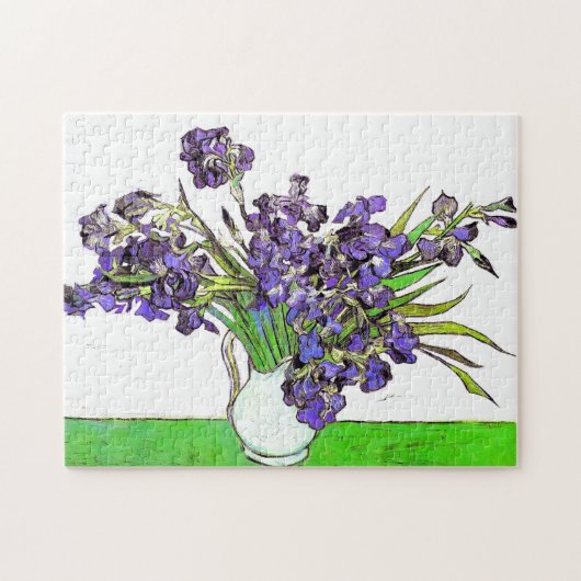 Stilleven Vase Violet Irises Van Gogh Fine Art Legpuzzel (Horizontaal)
