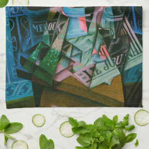 Stilleven voor een open raam door Juan Gris Theedoek