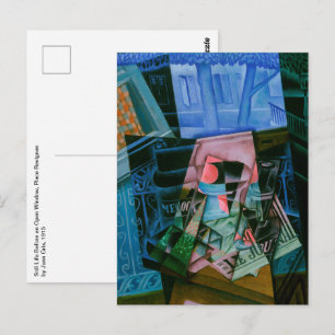 Stilleven voor een open raam van Juan Gris Briefkaart
