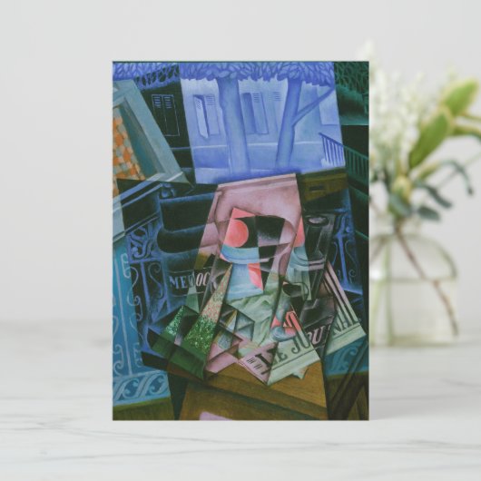 Stilleven voor een open raam van Juan Gris Kaart (Staand voorkant)