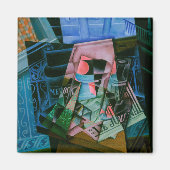Stilleven voor een open raam van Juan Gris Magneet (Voorkant)