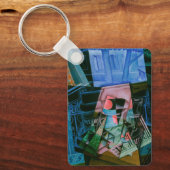 Stilleven voor een open raam van Juan Gris Sleutelhanger (Voorkant)