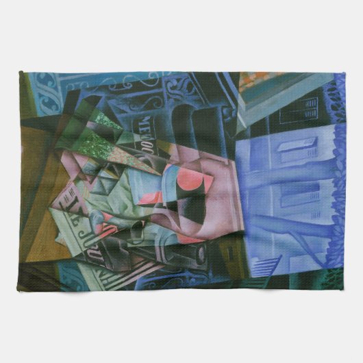 Stilleven voor een open raam van Juan Gris Theedoek (Horizontaal)