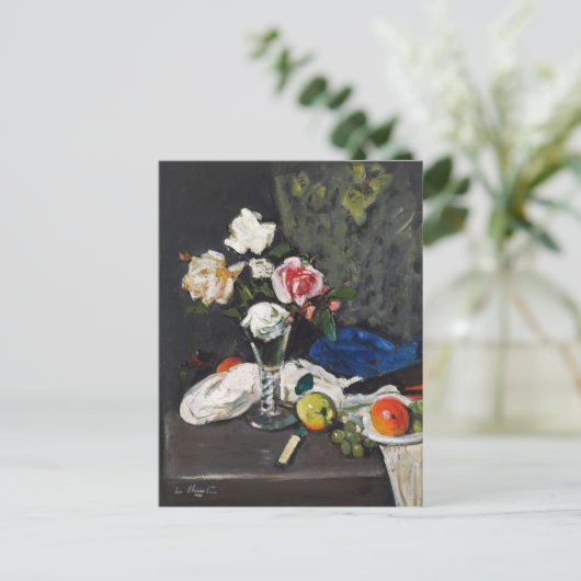 Stilleven vruchten en Rozen | George Leslie Hunter Briefkaart (Staand voorkant)