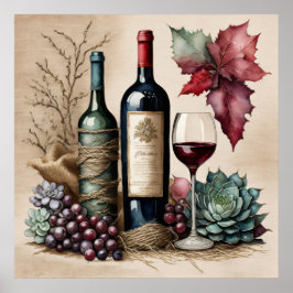 Stilleven: Wijn 1 Poster
