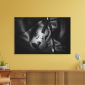 Stilleven zwart-wit afbeelding van een viool canvas afdruk (Insitu (Woonkamer))
