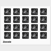 Stilleven zwart-wit afbeelding van een viool vierkante sticker (Vel)