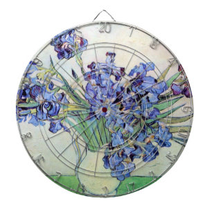 Stillevenvaas met irissen door Vincent van Gogh Dartbord