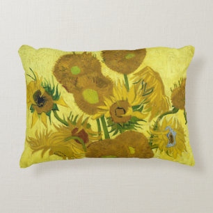 Stillevenvaas met vijftien zonnebloemen, Van Gogh Accent Kussen