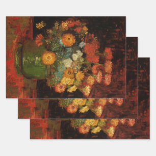 Stillevenvaas met Zinnias door Vincent van Gogh Inpakpapier Vel
