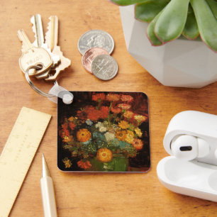 Stillevenvaas met Zinnias door Vincent van Gogh Sleutelhanger